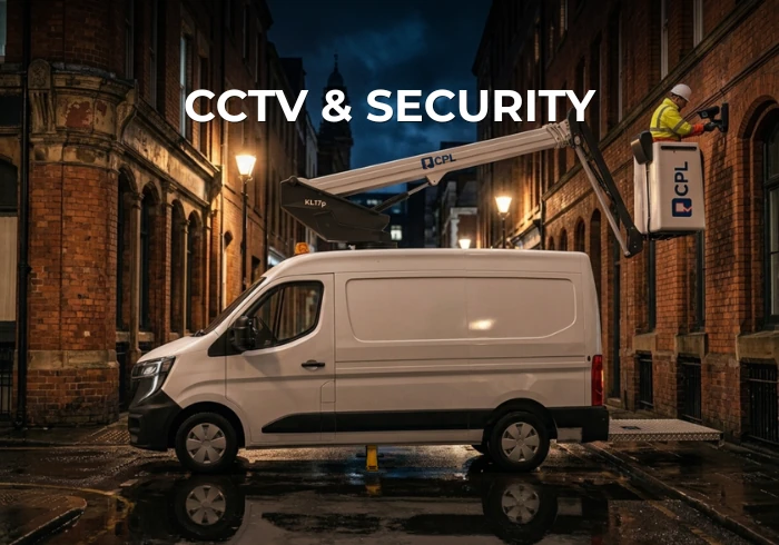 KL17P van mounted cherry picker for CCTV and security installation